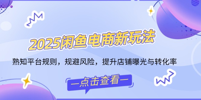 2025闲鱼电商新玩法，熟知平台规则，规避风险，提升店铺曝光与转化率-云享网创