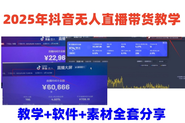 2025年抖音无人直播带货教学，从0到1全程干货快速撸金-云享网创