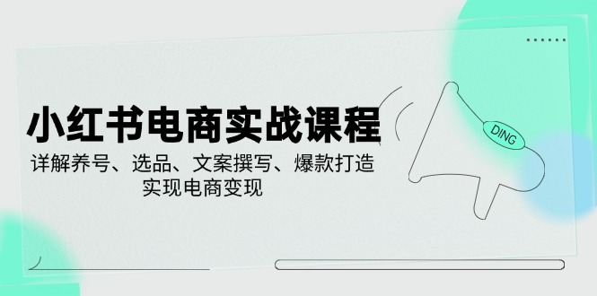 小红书电商实战课程，详解养号、选品、文案撰写、爆款打造，实现电商变现-云享网创