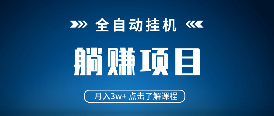 全自动挂机项目 月入3w+ 真正躺平项目 不吃电脑配置 当天见收益-云享网创