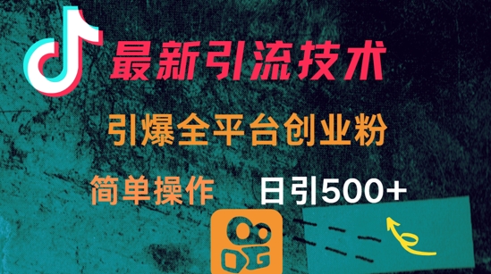最新引流方法，引爆全平台的一个创业粉，简单操作日引300+-云享网创