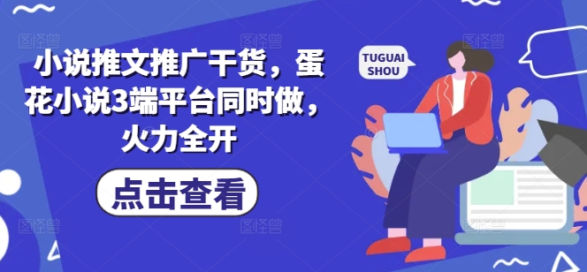 小说推文推广干货，蛋花小说3端平台同时做，火力全开-云享网创