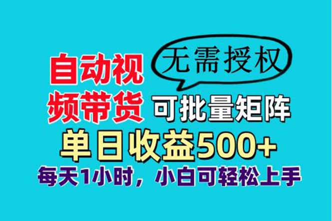 自动视频带货，可批量矩阵，单日收益500+、轻松实现睡后收益，小白可…-云享网创