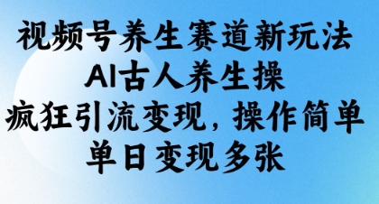 视频号养生赛道新玩法，AI古人养生操，疯狂引流变现，操作简单，单日变现多张-云享网创
