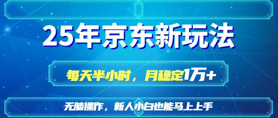 25京东新玩法，每天半小时，月稳定1W+-云享网创