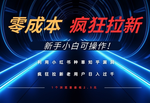 利用小红书种草知乎漏洞，零成本疯狂拉新日入数张，新手小白可操作-云享网创