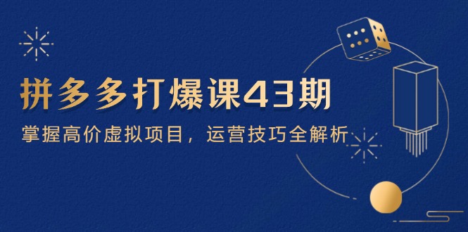 拼多多打爆课第 43 期，掌握高价虚拟项目，运营技巧全解析(15节【限时免费】-云享网创