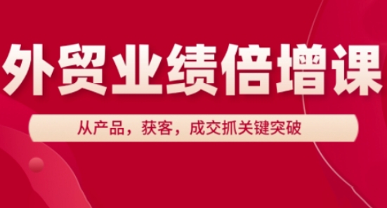 外贸业绩倍增课，从产品，获客，成交抓关键突破-云享网创