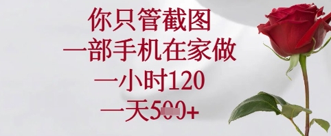 你只管截图，一部手机在家可以做，一小时120.一天5张+【揭秘】-云享网创