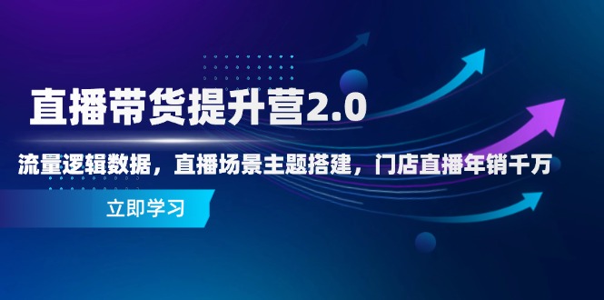 直播带货提升营2.0：流量逻辑数据，直播场景主题搭建，门店直播年销千万-云享网创