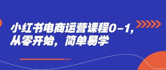 小红书电商运营课程0-1，从零开始，简单易学-云享网创