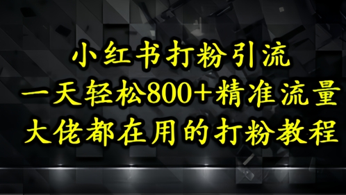 小红书打粉引流，一天轻松500+精准流量，大佬都在用的打粉教程-云享网创
