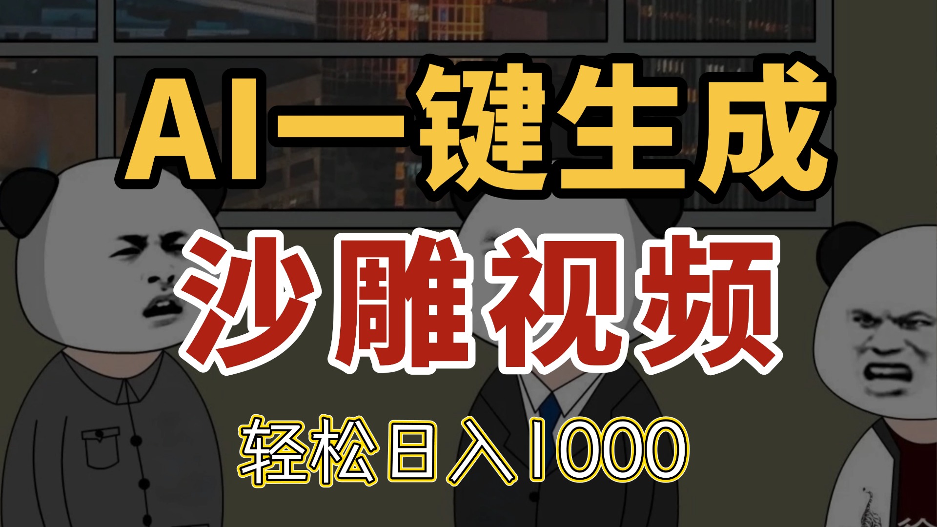 AI一键生成沙雕视频，一条视频千万播放，轻松日入1000-云享网创