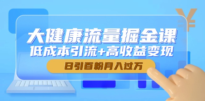 大健康流量掘金课，低成本引流+高收益变现，日引百粉月入过万-云享网创