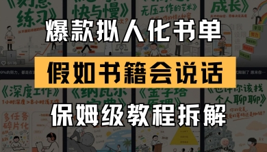 最新爆款拟人化书单玩法，假如书籍会说话，保姆级教程-云享网创