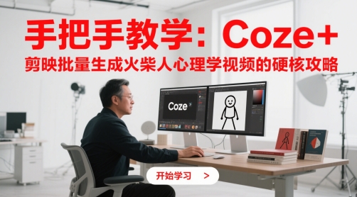 手把手教学：Coze + 剪映批量生成火柴人心理学视频的硬核攻略-云享网创