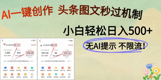 AI黑科技一键创作，头条图文轻松日入500+-云享网创