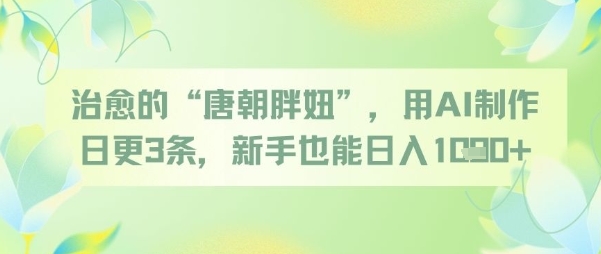 治愈的“唐朝胖妞”，用AI制作日更3条，新手也能日入多张-云享网创