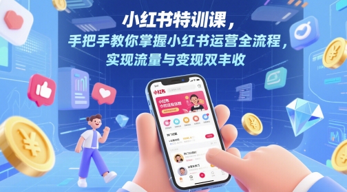 小红书特训课，手把手教你掌握小红书运营全流程，实现流量与变现双丰收-云享网创