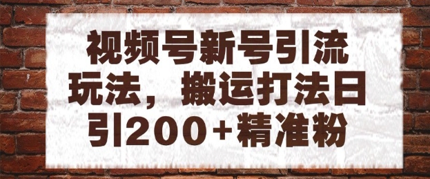 视频号新号引流玩法，搬运打法日引200+精准粉，可矩阵放大【揭秘】-云享网创