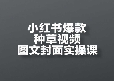 小红书爆款种草视频图文封面实操课，​开店、选品、引流、变现全流程-云享网创