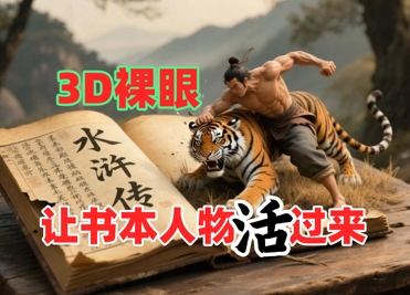 书本人物裸眼3D视频，新的玩法，流量超猛，保姆级教程-云享网创