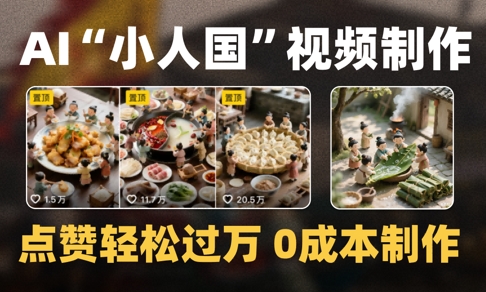 爆款1000W+播放微缩景观迷你小人国AI视频0成本制作全流程教学-云享网创