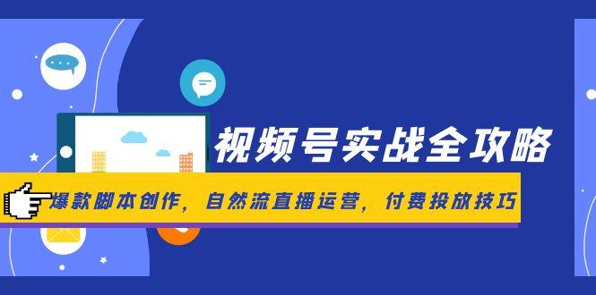 视频号实战全攻略，爆款脚本创作，自然流直播运营，付费投放技巧-云享网创