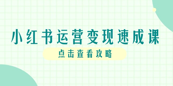 小红书运营变现速成课，账号搭建到暴力起号，个人IP全流程指南-云享网创
