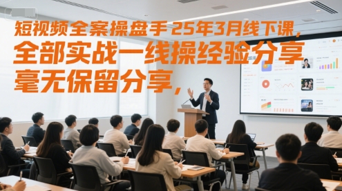 短视频全案操盘手25年3月线下课，全部实战一线操盘手经验分享，毫无保留分享，全是干货-云享网创