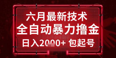 六月最新技术全自动暴力撸金，稳定日入2k+包起号，长期稳定【揭秘】-云享网创