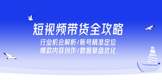 短视频带货全攻略，行业机会解析/账号精准定位/爆款内容创作/数据复盘优化-云享网创