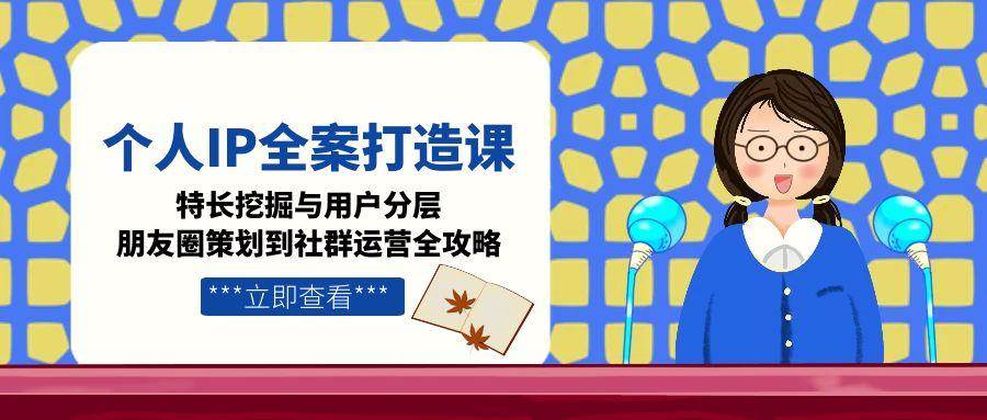 个人IP全案打造课，特长挖掘与用户分层，朋友圈策划到社群运营全攻略-云享网创