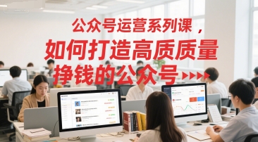 公众号运营系列课，如何打造高质量挣钱的公众号-云享网创