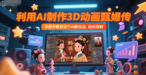 利用AI制作3D动画甄嬛传，流量爆了，手把手教你这个AI新玩法，轻松涨粉-云享网创