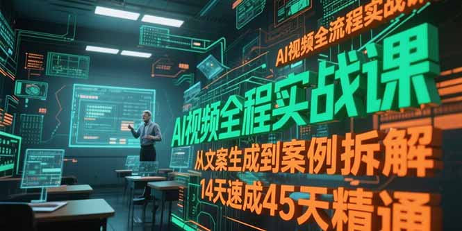 AI视频全流程实战课，从文案生成到案例拆解，14天速成45天精通-云享网创
