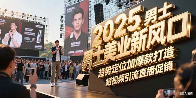 2025男士美业新风口，趋势定位加爆款打造，短视频引流直播促销-云享网创