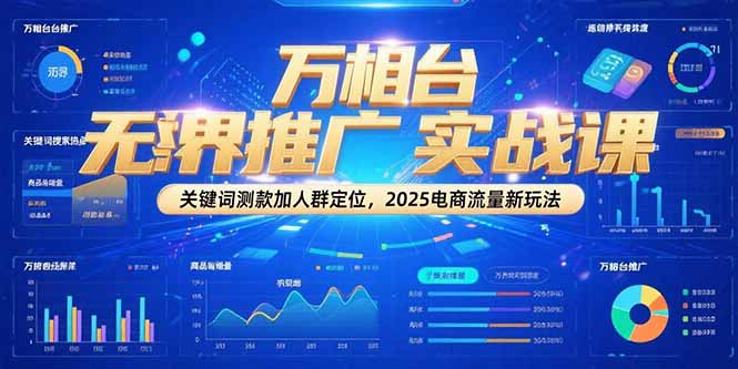 万相台无界推广实战课，关键词测款加人群定位，2025电商流量新玩法-云享网创