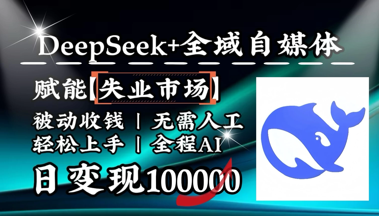 [降维打击]DeepSeek+失业市场，全自动操作，结合人人刚需，单月利润轻松破100000＋-云享网创