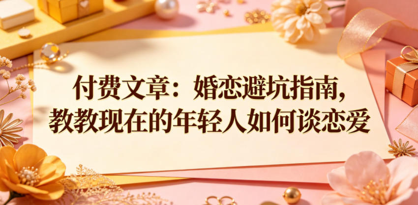 付费文章：婚恋避坑指南，教教现在的年轻人如何谈恋爱-云享网创