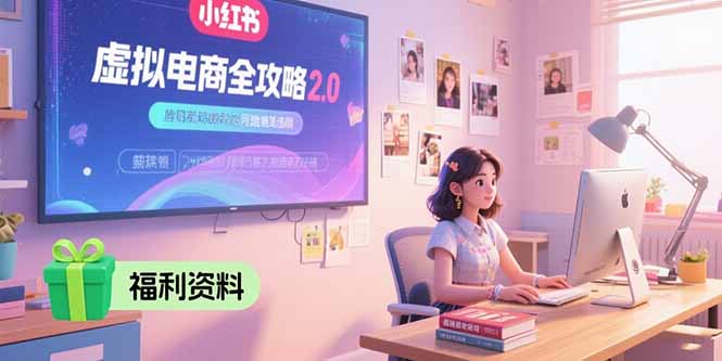 虚拟电商全攻略2.0，开店选品实操流程，账号定位、货源发布、笔记发布技巧-云享网创