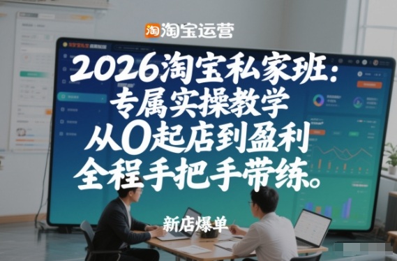 2026淘宝私家班：专属实操教学，从0起店到盈利，全程手把手带练(更新26年3月)-云享网创