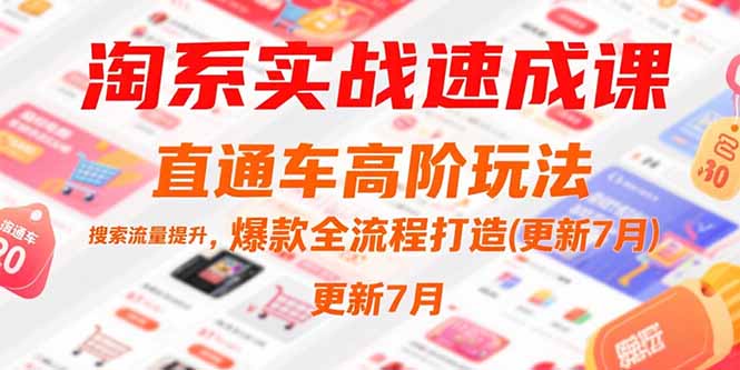 淘系实战速成课，直通车高阶玩法，搜索流量提升，爆款全流程打造(更新7月-云享网创