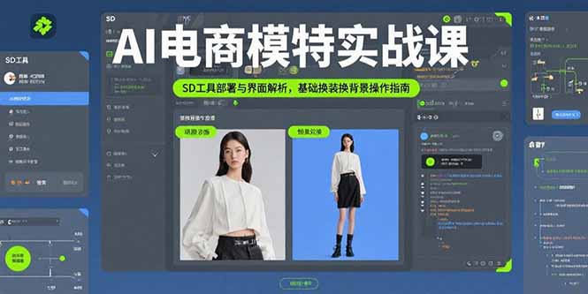 AI电商模特实战课，SD工具部署与界面解析，基础换装换背景操作指南-云享网创