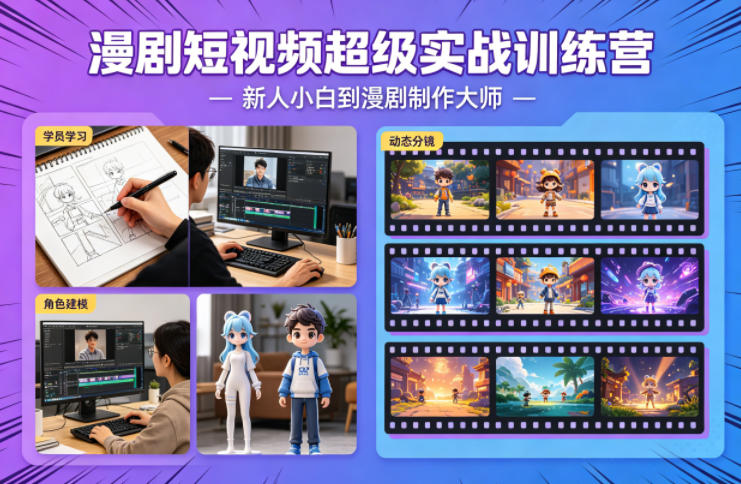漫剧短视频超级实战训练营，新人小白到漫剧制作大师-云享网创