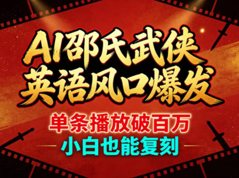 AI邵氏武侠英语风口爆发，单条播放破百万，小白也能复刻-云享网创