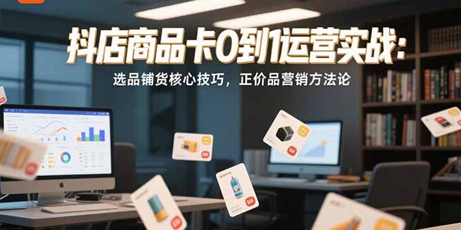 抖店商品卡0到1运营实战：选品铺货核心技巧，正价品营销方法论-云享网创