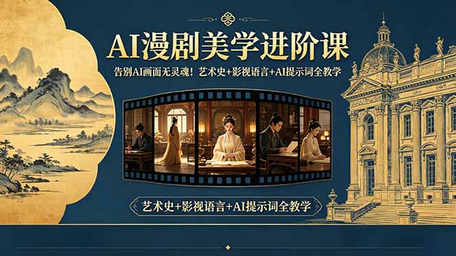 告别AI画面无灵魂！AI漫剧美学进阶课-更新，艺术史+影视语言+AI提示词全教学-云享网创