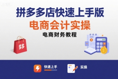 拼多多店快速上手版电商会计实操-电商财务教程-云享网创