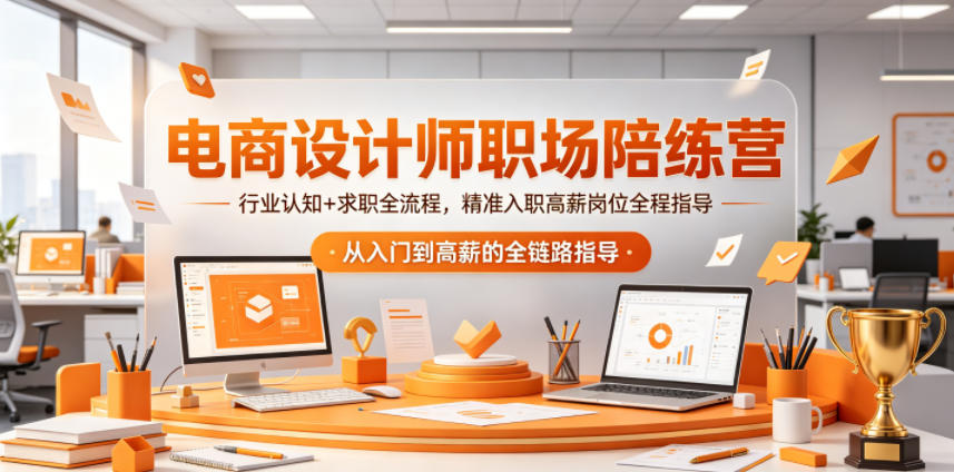 电商设计师职场陪练营，行业认知+求职全流程，精准入职高薪岗位全程指导-云享网创